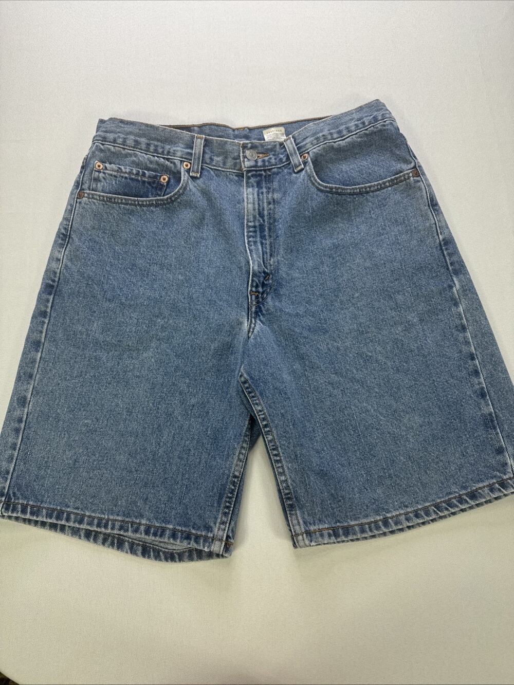Levi's 550 Relaxed Fit Shorts Faded Blue Wash Denim Men's 34 Vintage Y2K Jorts